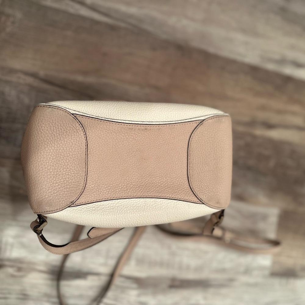 Kate Spade Leila Drawstring Medium Flap Leather Backpack Warm Beige - Picture 12 of 16